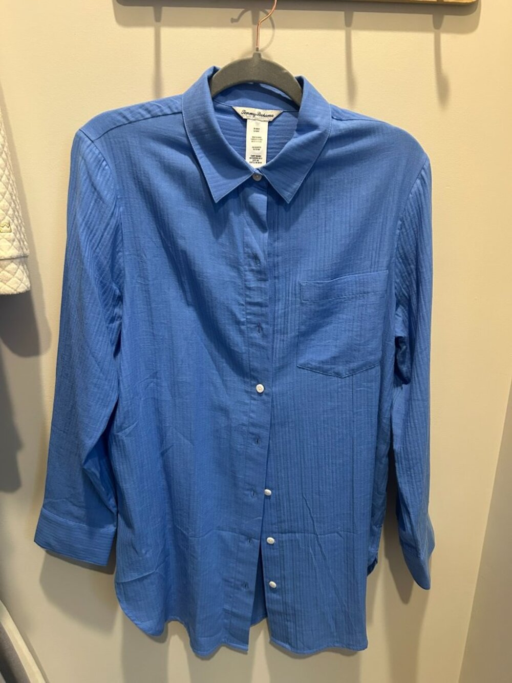 Tommy Bahama Small Bali Breeze Cotton Boyfriend Shirt